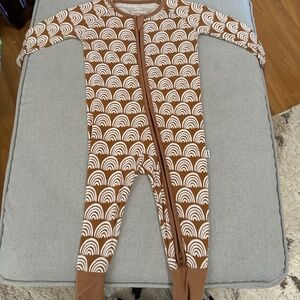 Brown Rainbows Little Sleepies Zippy 3-6mo